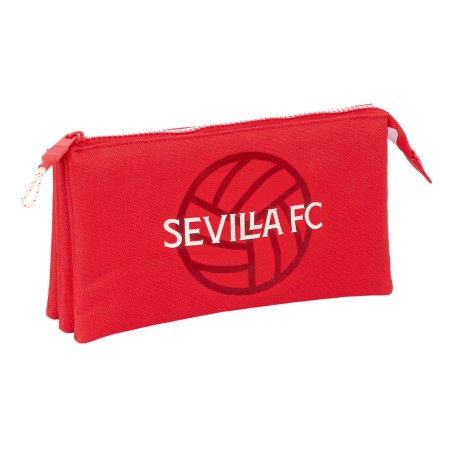 Trousse Fourre-Tout Triple Sevilla Fútbol Club Rouge 22 x 12 x 3 cm
