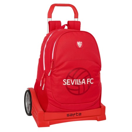 Mochila Escolar con Ruedas Sevilla Fútbol Club Rojo 32 x 44 x 16 cm