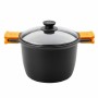 Casserole avec couvercle en verre BRA Noir Métal Aluminium Aluminium fondu Ø 28 cm (1 Unité)