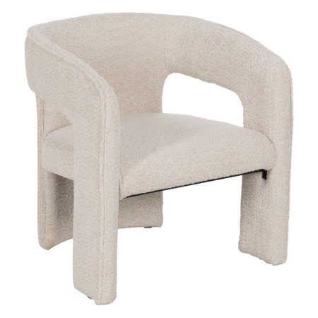 Silla de Comedor Beige Poliéster 69 x 66 x 73 cm