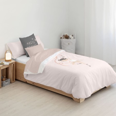 Housse de Couette Kids&Cotton Chay Rose 175 Fils 180 x 220 cm