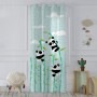 Rideau HappyFriday Moshi Moshi Panda Garden Bleu 140 x 265 cm