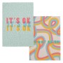 Tissu de cuisine HappyFriday Aware Okay Multicouleur 70 x 50 cm (2 Unités)