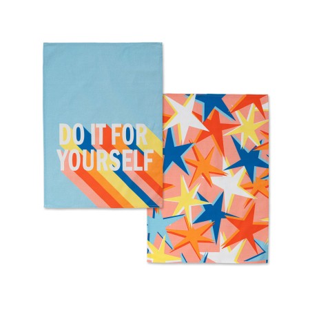 Tissu de cuisine HappyFriday Aware Do It Multicouleur 70 x 50 cm (2 Unités)