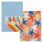 Paño de Cocina HappyFriday Aware Do It Multicolor 70 x 50 cm (2 Unidades)