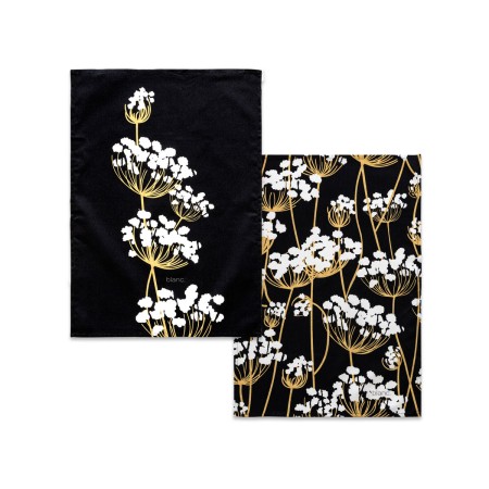 Tissu de cuisine HappyFriday Blanc Golden sprouts Multicouleur 70 x 50 cm (2 Unités)