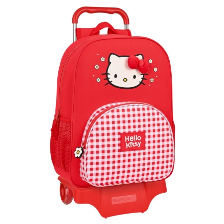 Mochila Escolar con Ruedas Hello Kitty Spring Rojo 33 x 42 x 14 cm