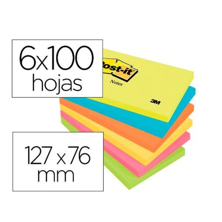 Notas Adhesivas Post-it FT510283557 (L655-N) Multicolor 7,6 X 12,7 cm