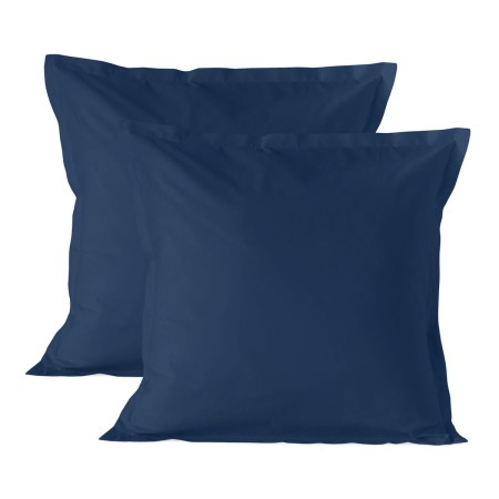 Taie d'oreiller HappyFriday BASIC Blue marine 60 x 60 cm (2 Unités)