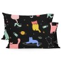 Taie d'oreiller HappyFriday Aware Cosmic cats Multicouleur 50 x 75 cm (2 Unités)