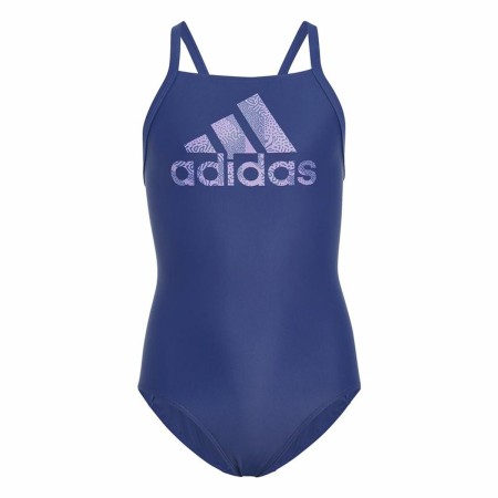 Maillot de Bain Fille Adidas Big Logo Bleu