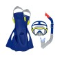 Gafas de Buceo con Tubo y Aletas Bestway 37-41 Azul (3 Unidades) (1 unidad)