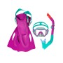 Gafas de Buceo con Tubo y Aletas Bestway 37-41 Azul (3 Unidades) (1 unidad)