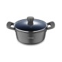 Casserole avec Couvercle en Verre 3 Claveles Bleu Noir 6,7 l 28 x 12,5 cm