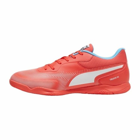 Zapatillas de Fútbol Sala para Adultos Puma Truco II Blanco Rojo Unisex