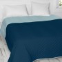 Colcha Reversible HappyFriday Basic Arista Azul marino Menta 270 x 260 cm