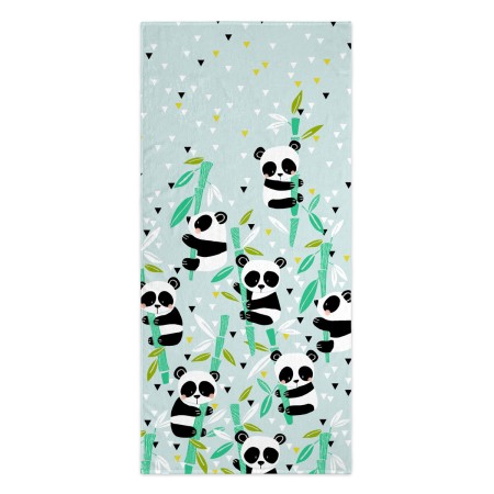 Serviette de toilette HappyFriday Moshi Moshi Panda Garden Blue Multicouleur 70 x 150 cm