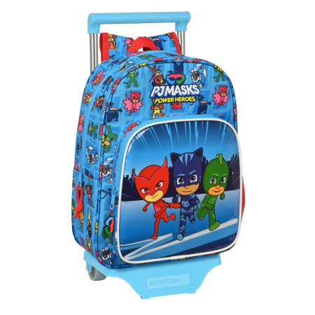 Cartable à roulettes PJ Masks Bleu 26 x 34 x 11 cm