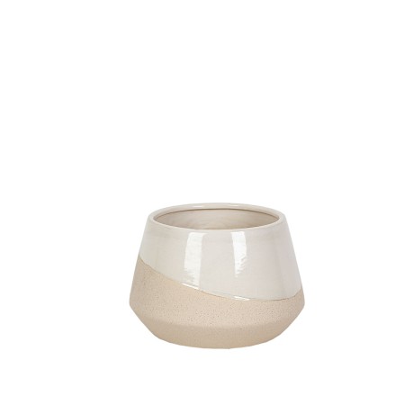 Cache-pot Romimex Blanc Beige Céramique 25 x 18 x 25 cm