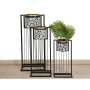 Set de Maceteros Romimex Blanco Negro Metal Con soporte (3 Piezas)