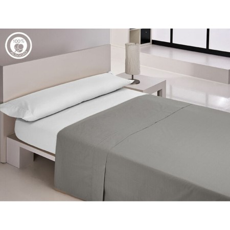 Sábana Encimera Happy Home LISOS COTTON Gris Cama de 90 Cama de 90/100