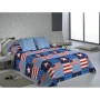 Colcha Hosteline USA Azul Cama de 150 (3 Piezas)