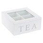 Boîte pour infusions DKD Home Decor Blanc Bois MDF (18 x 18 x 8 cm)