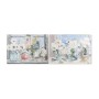 Cadre DKD Home Decor Fleurs Bois (2 pcs) (100 x 3 x 70 cm)