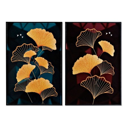 Cadre DKD Home Decor Oriental Feuille d'une plante (62 x 2,3 x 92 cm) (2 Unités)