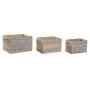 Boîte Décorative DKD Home Decor Bois Boho (3 pcs) (43 x 28 x 23 cm)