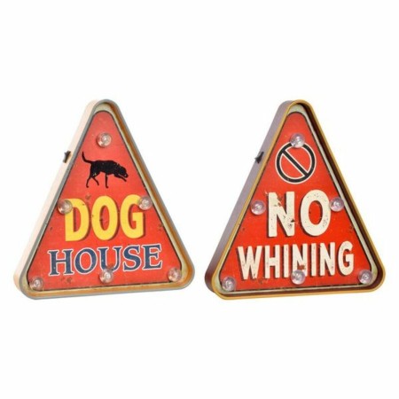 Lampe DKD Home Decor Dog House / No Whining (2 Unités) (30 x 5 x 32 cm) (30 x 5 x 32 cm)