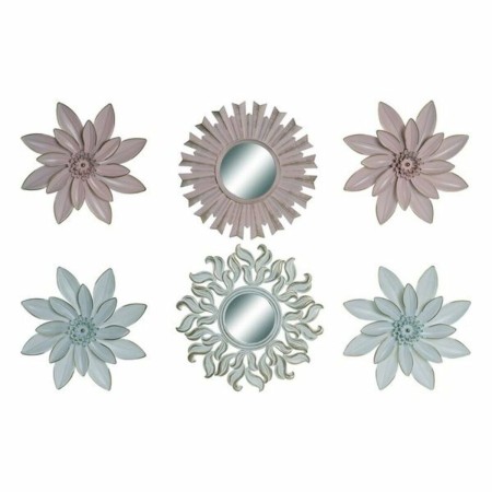 Décoration murale DKD Home Decor Verre Polypropylène (PP) Floral (3 pcs)