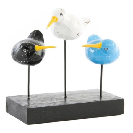 Figurine Décorative DKD Home Decor Bois Métal Oiseaux Finition vieillie