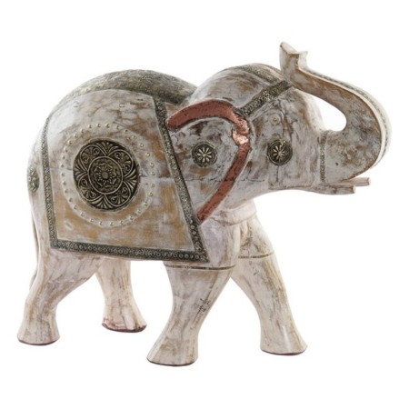 Figurine Décorative DKD Home Decor Laiton Bois de manguier Eléphant (51 x 20 x 45 cm)