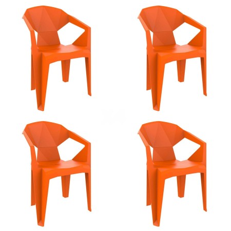 Chaise de jardin Garbar Delta Orange polypropylène 53 x 80 x 55 cm 53 x 55 x 80 cm 4 Unités (4 Pièces)