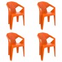 Chaise de jardin Garbar Delta Orange polypropylène 53 x 80 x 55 cm 53 x 55 x 80 cm 4 Unités (4 Pièces)