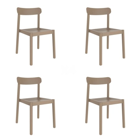 Silla de Jardín Garbar Elba Beige Arena Polipropileno 50 x 53 x 80 cm 4 Unidades (4 Piezas)