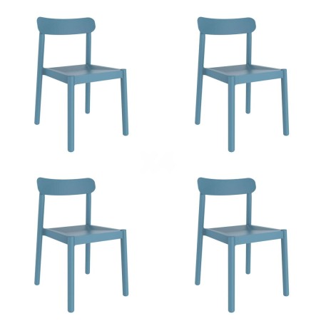 Silla de Jardín Garbar Elba Azul Polipropileno 50 x 53 x 80 cm 4 Unidades (4 Piezas)