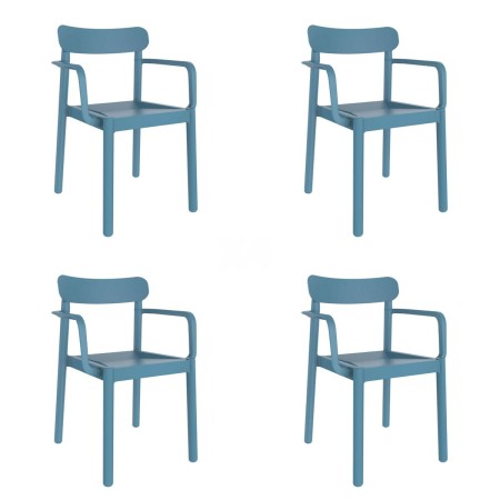 Silla de Jardín Garbar Elba Azul Polipropileno 56 x 53 x 80 cm 4 Unidades (4 Piezas)