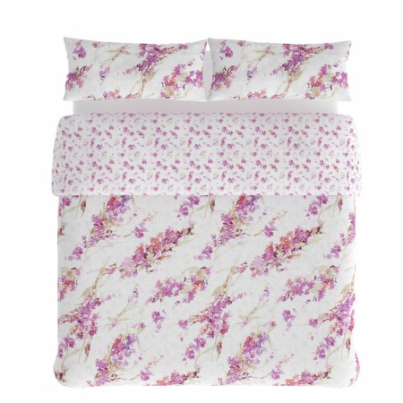 Juego de funda nórdica Hosteline SPRING Malva Cama de 90 3 Piezas