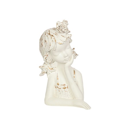 Busto Romimex Blanco Resina Niña 17 x 29 x 16 cm