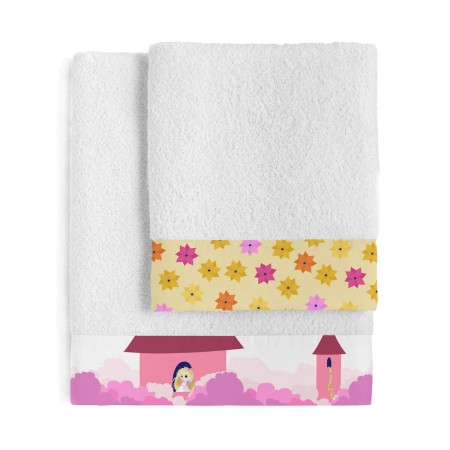 Ensemble de serviettes de toilette HappyFriday Mr Fox Long Braid Multicouleur 2 Pièces