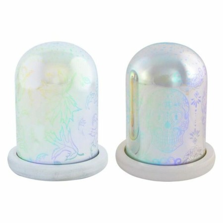 Lampe DKD Home Decor Crâne Nature Lumière LED (2 pcs) (11 x 14 cm)