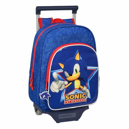 Cartable à roulettes Sonic Let'S Roll Blue marine 26 x 34 x 11 cm