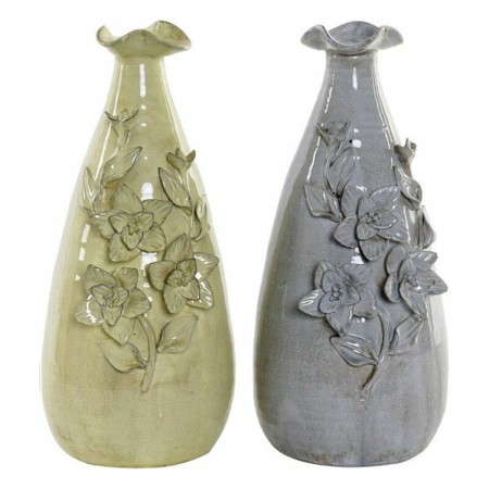 Vase DKD Home Decor Gerbera Terre cuite Traditionnel (2 pcs) (21 x 19 x 40 cm) (2 pcs)