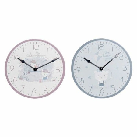 Horloge Murale DKD Home Decor Enfant Bois MDF (2 pcs) (24 x 3 x 24 cm)