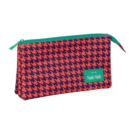 Trousse d'écolier Safta Pata de gallo coral 22 x 12 x 3 cm