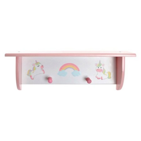 Étagère DKD Home Decor Unicorn Rose Blanc Bois MDF (50 x 13 x 16,5 cm)