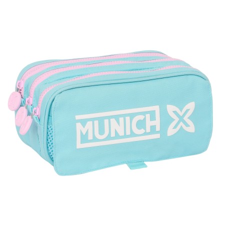 Trousse Fourre-Tout Triple Munich Heaven Bleu ciel 21,5 x 10 x 8 cm