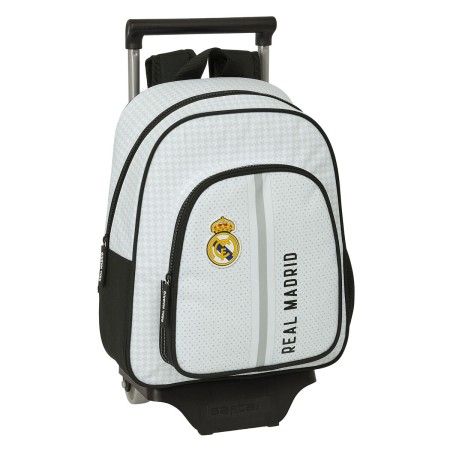 Cartable à roulettes Real Madrid C.F. Blanc Gris 28 x 34 x 10 cm